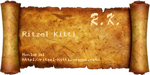 Ritzel Kitti névjegykártya